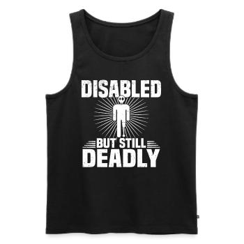 Amputiert Invalide Prothese Handicap Rollstuhl - Männer Premium Bio Tank Top - Schwarz - Vorne - AI Model Male 178 light (178cm)