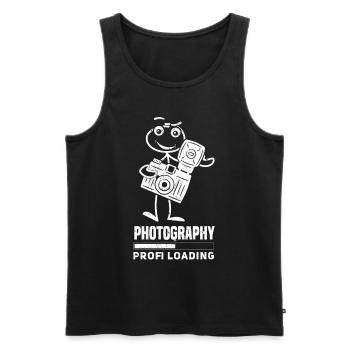 Fotografie Profi Loading Lustiger - Männer Premium Bio Tank Top - Schwarz - Vorne - Michal (187cm)
