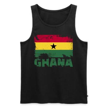 Ghana Flagge Vintage Distressed African Grunge Tra - Männer Premium Bio Tank Top - Schwarz - Vorne - Michal (187cm)