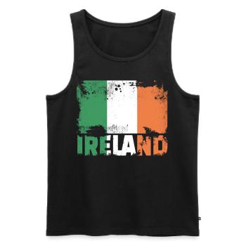 Irland Flag Vintage Distressed Irish Grunge Travel - Männer Premium Bio Tank Top - Schwarz - Vorne - AI Model Male 178 light (178cm)