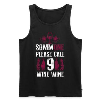 Dégustation de vin de sommelier - Débardeur bio Premium Homme - noir - Devant - AI Model Male 178 light (178cm)