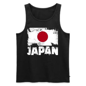 Japan Flagge Vintage Distressed Japaner Grunge -Re - Männer Premium Bio Tank Top - Schwarz - Vorne - Michal (187cm)