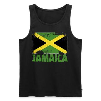 Jamaika -Flagge Vintage Distressed Jamaican Grunge - Männer Premium Bio Tank Top - Schwarz - Vorne - Michal (187cm)