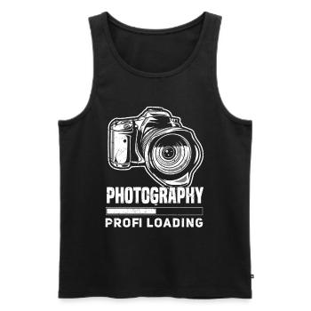Photography Profi Loading Lustiger Fotograf - Männer Premium Bio Tank Top - Schwarz - Vorne - Michal (187cm)