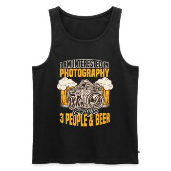 Ich interessiere mich für Fotografie & vielleicht - Männer Premium Bio Tank Top - Schwarz - Vorne - Michal (187cm)