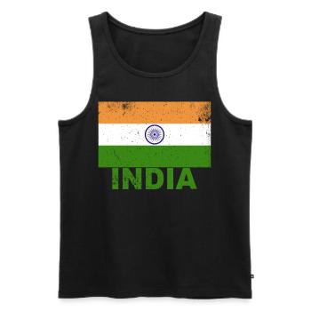 India Flag Vintage Indian Nationality Origin Trave - Männer Premium Bio Tank Top - Schwarz - Vorne - Michal (187cm)