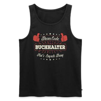 Dieser Coole Buchhalter Geschenk Kollegen Spruch - Männer Premium Bio Tank Top - Schwarz - Vorne - Michal (187cm)