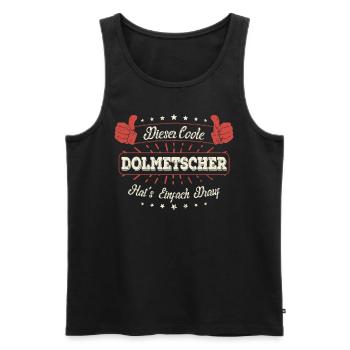 Dieser Coole Dolmetscher Geschenk Kollegen Spruch - Männer Premium Bio Tank Top - Schwarz - Vorne - AI Model Male 178 light (178cm)