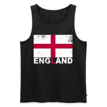 England Flag Vintage English Nationality Origin Tr - Männer Premium Bio Tank Top - Schwarz - Vorne - Michal (187cm)