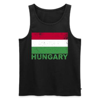 Ungarische Flagge Vintage ungarische Herkunft Nati - Männer Premium Bio Tank Top - Schwarz - Vorne - Michal (187cm)