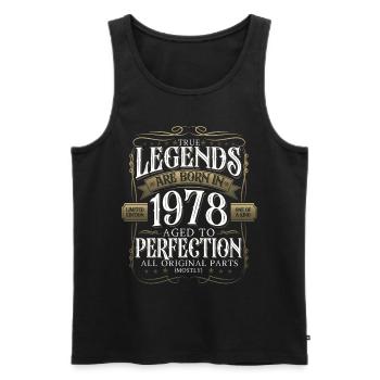 Légende 1978 44ème Anniversaire Cadeau Hommes Drôle - Débardeur bio Premium Homme - noir - Devant - Michal (187cm)