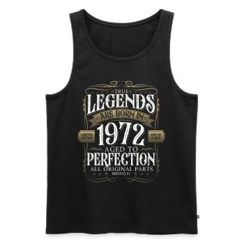 Légende 1972 50ème Anniversaire Cadeau Hommes Drôle - Débardeur bio Premium Homme - noir - Devant - Michal (187cm)
