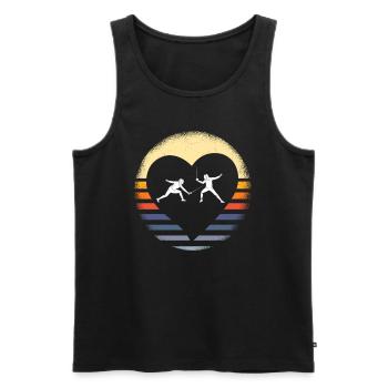 Fencing Sword Fencing Duel Gift Idea - Men's Premium Organic Tank Top - black - Front - AI Model Male 178 light (178cm)