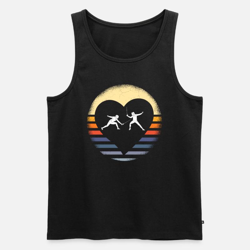 Fechten Degen Fechtduell Geschenkidee - Männer Premium Bio Tank Top - Schwarz