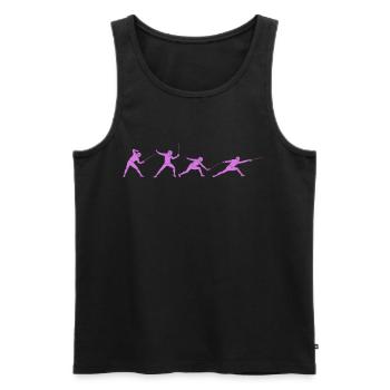 Fencing Sword Fencing Duel Gift Idea - Men's Premium Organic Tank Top - black - Front - AI Model Male 178 light (178cm)