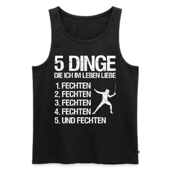 Fechten Degen Fechtduell Geschenkidee - Männer Premium Bio Tank Top - Schwarz - Vorne - AI Model Male 178 light (178cm)