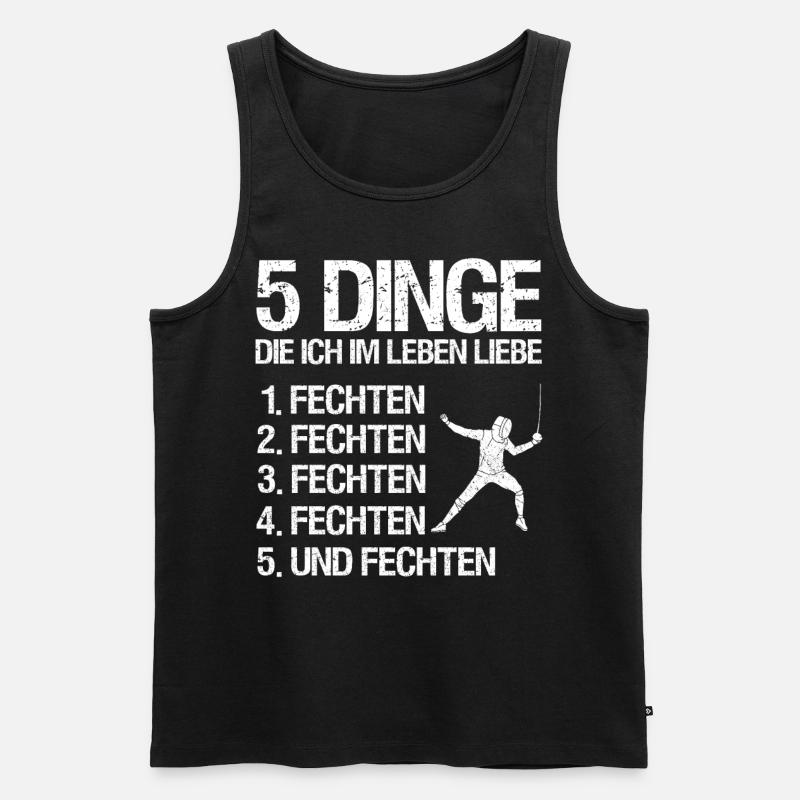 Fechten Degen Fechtduell Geschenkidee - Männer Premium Bio Tank Top - Schwarz