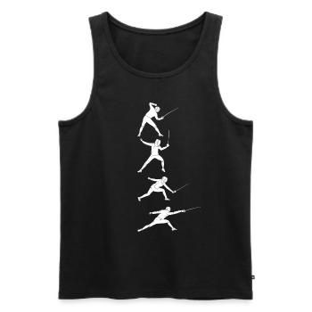 Fechten Degen Fechtduell Geschenkidee - Männer Premium Bio Tank Top - Schwarz - Vorne - AI Model Male 178 light (178cm)