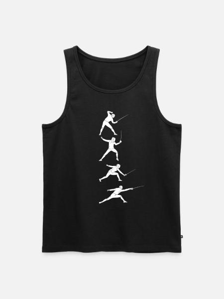 Fechten Degen Fechtduell Geschenkidee - Männer Premium Bio Tank Top - Schwarz
