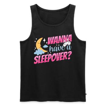 Lust Auf Eine Übernachtung? Übernachten Party Süß - Männer Premium Bio Tank Top - Schwarz - Vorne - AI Model Male 178 light (178cm)