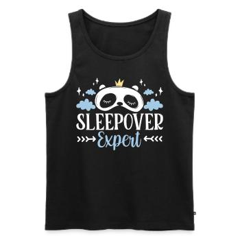 Expert for overnight stays sweet party overnight stay - Men's Premium Organic Tank Top - black - Front - AI Model Male 178 light (178cm)