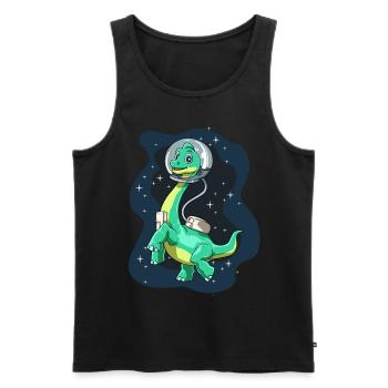 Brachiosaurus Dinosaurier Astronaut Dino Langhals - Männer Premium Bio Tank Top - Schwarz - Vorne - Michal (187cm)