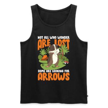 Not All Who Wander Are Lost Some Are Looking For - Männer Premium Bio Tank Top - Schwarz - Vorne - Michal (187cm)