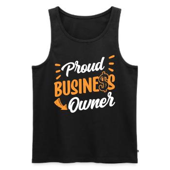 Fier propriétaire d’entreprise PDG Fondateur Entrepreneur - Débardeur bio Premium Homme - noir - Devant - AI Model Male 178 light (178cm)