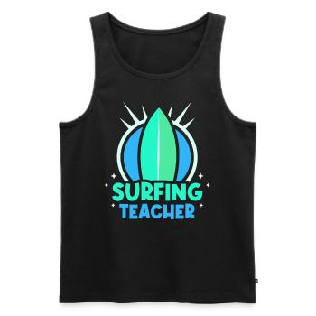Moniteur de surf Surf Surf surf surf - Débardeur bio Premium Homme - noir - Devant - Michal (187cm)