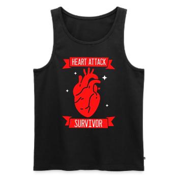 Überlebender Eines Herzinfarkts Herzinfarkt - Männer Premium Bio Tank Top - Schwarz - Vorne - AI Model Male 178 light (178cm)
