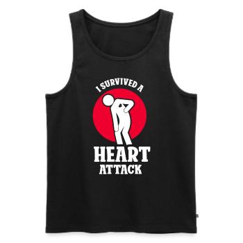 Ich Habe Einen Herzinfarkt Überlebt Herzanfall - Männer Premium Bio Tank Top - Schwarz - Vorne - AI Model Male 178 light (178cm)