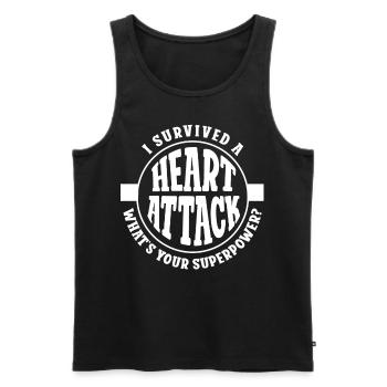 Ich Habe Einen Herzinfarkt Überlebt Herzanfall - Männer Premium Bio Tank Top - Schwarz - Vorne - Michal (187cm)