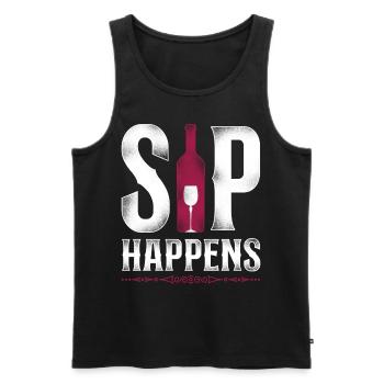 Sommelier Wine Drinking Tasting - Männer Premium Bio Tank Top - Schwarz - Vorne - Michal (187cm)