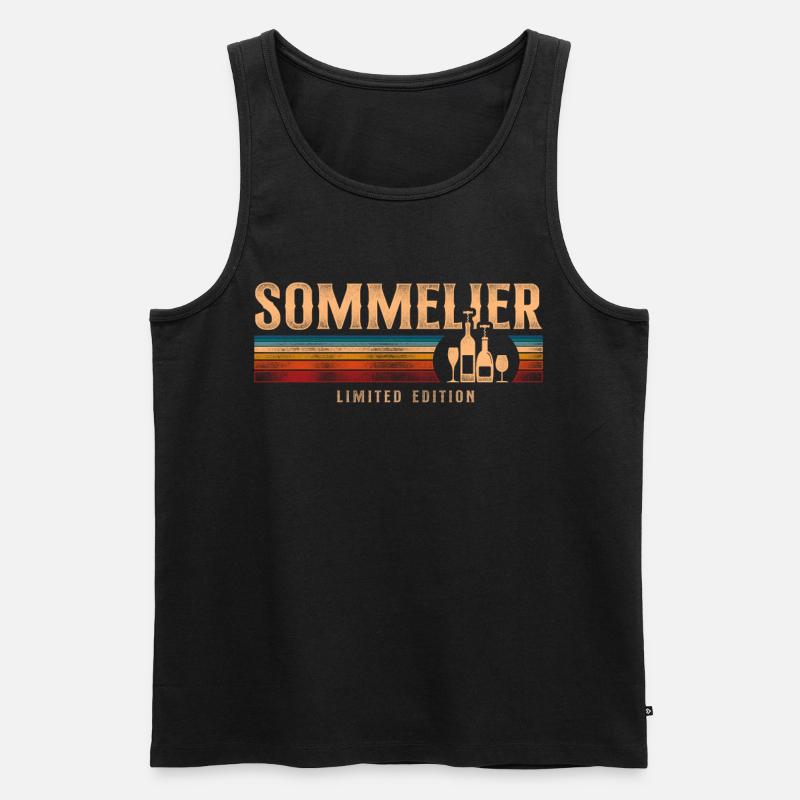 Sommelier Wine Drinking Tasting - Männer Premium Bio Tank Top - Schwarz