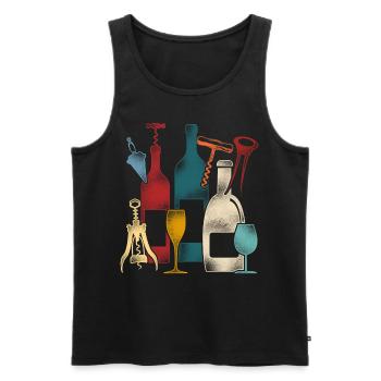 Sommelier Wine Drinking Tasting - Männer Premium Bio Tank Top - Schwarz - Vorne - AI Model Male 178 light (178cm)