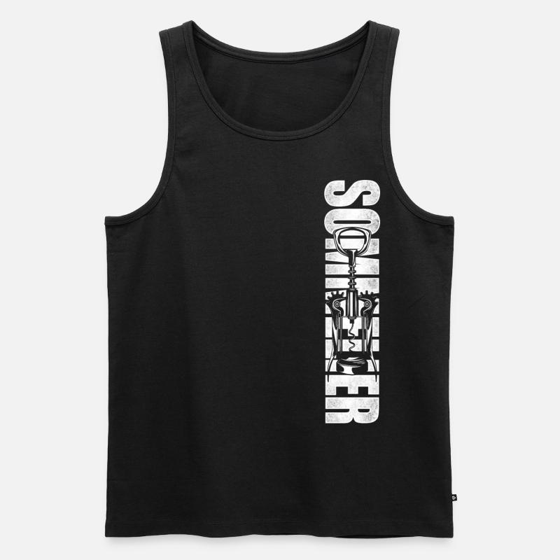 Sommelier Wine Drinking Tasting - Männer Premium Bio Tank Top - Schwarz