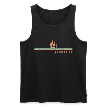 Sommelier Wine Drinking Tasting - Männer Premium Bio Tank Top - Schwarz - Vorne - Michal (187cm)