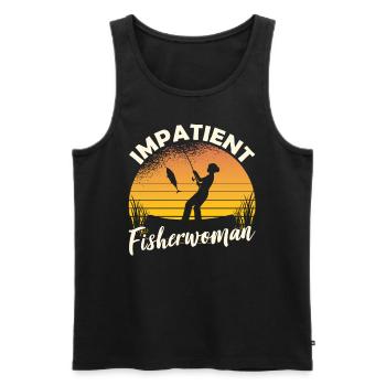 Impatient fisherwoman Fishing Fishermen Fishing - Men's Premium Organic Tank Top - black - Front - Michal (187cm)