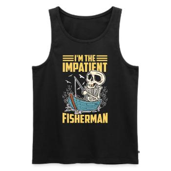 Je suis le pêcheur impatient de pêcher la pêche - Débardeur bio Premium Homme - noir - Devant - Michal (187cm)