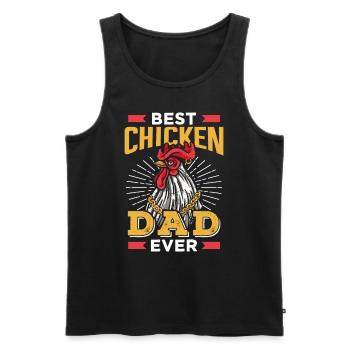 Der Beste Hühner Papa Aller Zeiten Huhn Vater - Männer Premium Bio Tank Top - Schwarz - Vorne - Michal (187cm)