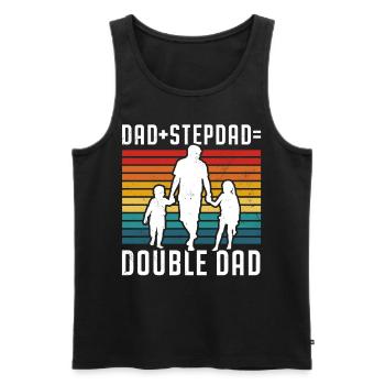 Papa Plus Stepfather Equal Double Papa Stepdad - Men's Premium Organic Tank Top - black - Front - Michal (187cm)