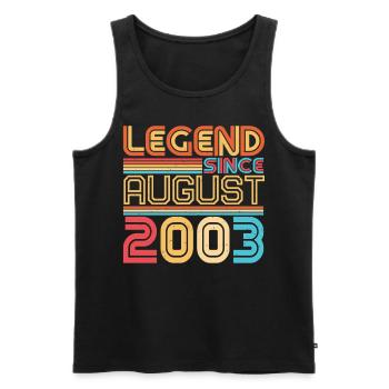 Born in August 2003 - Men's Premium Organic Tank Top - black - Front - Michal (187cm)