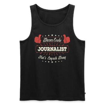 Dieser Coole Journalist Geschenk Kollegen Spruch - Männer Premium Bio Tank Top - Schwarz - Vorne - Michal (187cm)