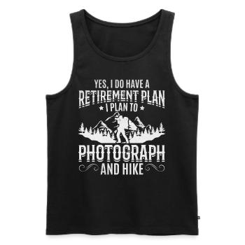 Fotograf Altersvorsorge Fotografie Wandern Foto - Männer Premium Bio Tank Top - Schwarz - Vorne - Michal (187cm)