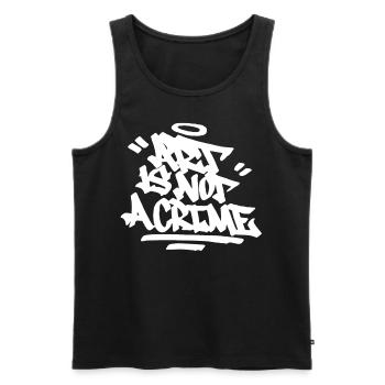 Kunst ist kein Verbrechen Graffiti Handstil Hip Ho - Männer Premium Bio Tank Top - Schwarz - Vorne - Michal (187cm)