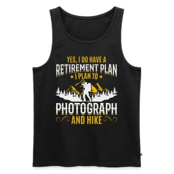 Foto Altersvorsorge Fotografie Wandern Fotograf - Männer Premium Bio Tank Top - Schwarz - Vorne - Michal (187cm)