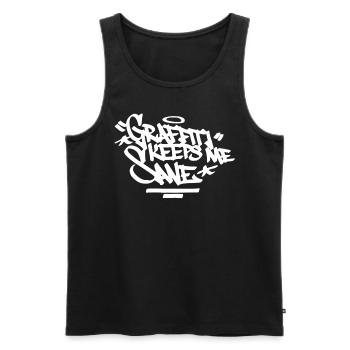 Graffiti hält mich vernünftige Handstil Hip Hop Ur - Männer Premium Bio Tank Top - Schwarz - Vorne - Michal (187cm)
