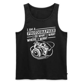 I am a photographer I do what I want - - Men's Premium Organic Tank Top - black - Front - Michal (187cm)