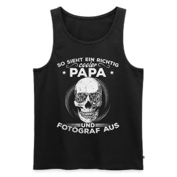Fotograf Papa So sieht ein richtig cooler Papa und - Männer Premium Bio Tank Top - Schwarz - Vorne - Michal (187cm)