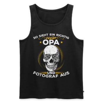 Opa Fotograf - So sieht ein richtig cooler Opa und - Männer Premium Bio Tank Top - Schwarz - Vorne - Michal (187cm)